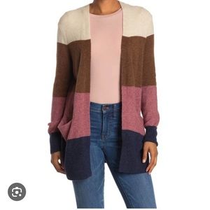 Madewell Stripe Print Coziest Yarn Walker Cardigan size XL Wool Alpaca